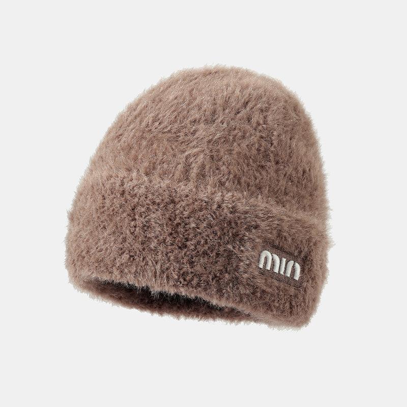 Korean Version of Autumn and Winter New Hat for Women Fashion Letter Knitted Wool Hat for Winter Warm Solid Color Versatile Cold Hat