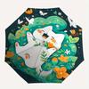 1pc Happy Kitten Ideas Pattern Automatic 3-Fold Umbrella, 8 Iron Frames, High-Value Folding Umbrella, Suitable for Office, Travel and Outdoo