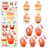 6 Pictures/package Cartoon Cake Puzzle Face Change Stickers Cute Style Children's Hands-on Ability Cultivation Toy Stickers