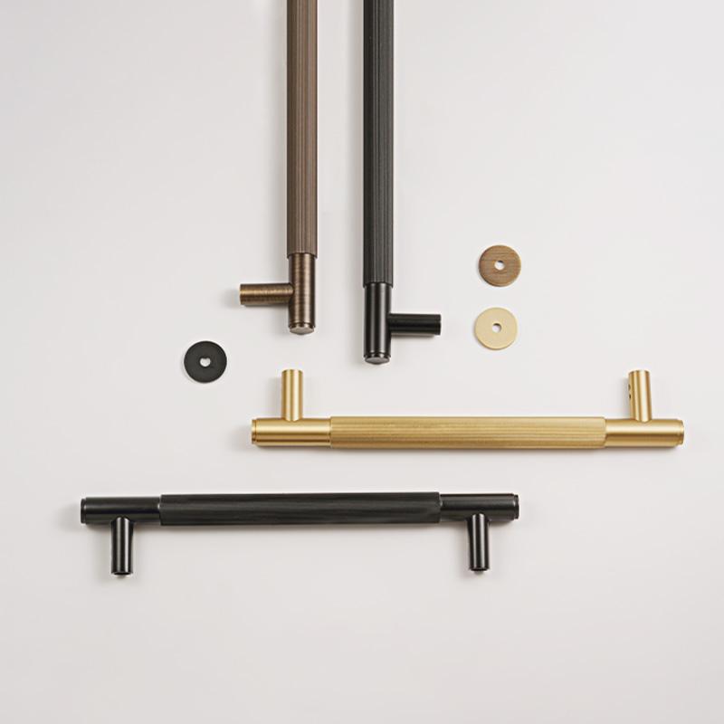 Dooroom Brass Double Single Sided Linear Striped Pull Bar Wood Gate Furniture Handle Door Handle Matt Gold Black Handle
