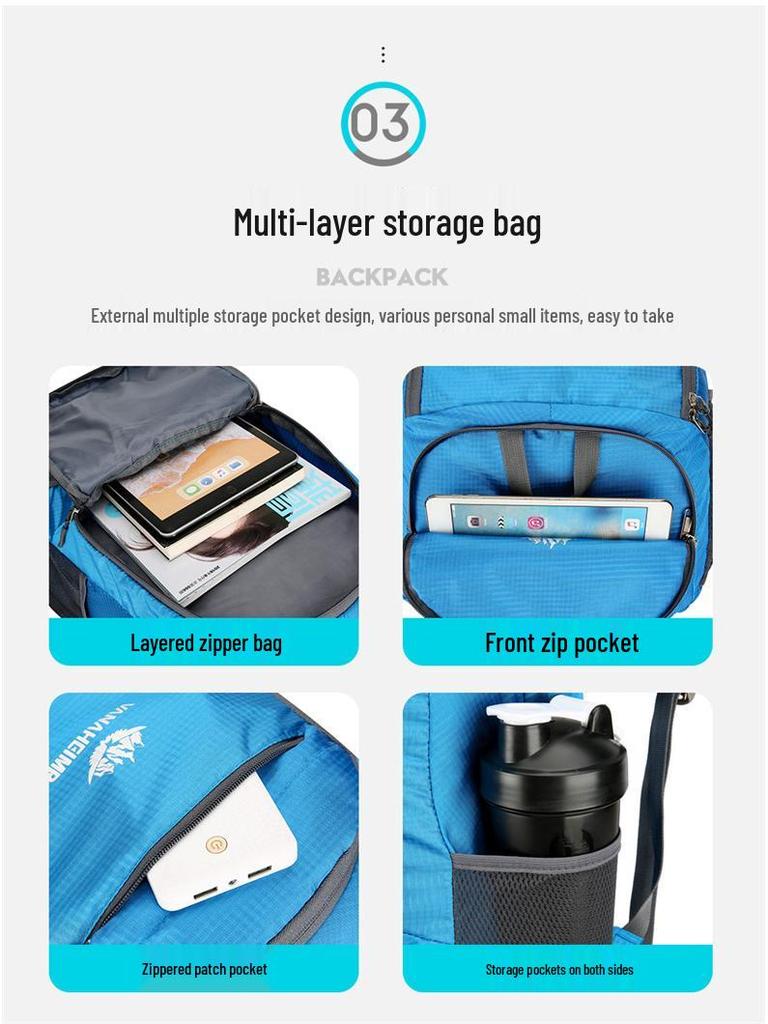 2024 Unisex Faltbarer Leichter Rucksack für Outdoor-Abenteuer