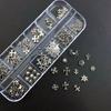 120pcs/1 Box European American Dark Vintage Style Cross Nail Art Patch Premium Metal Style Heart Nail Metal Decorment Set