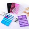 Acrylic Nail Art Brush Holder 1pc 5-Compartment Stand With Mixing Palette Tool Organizer For UV Gel Pen Display Manicure