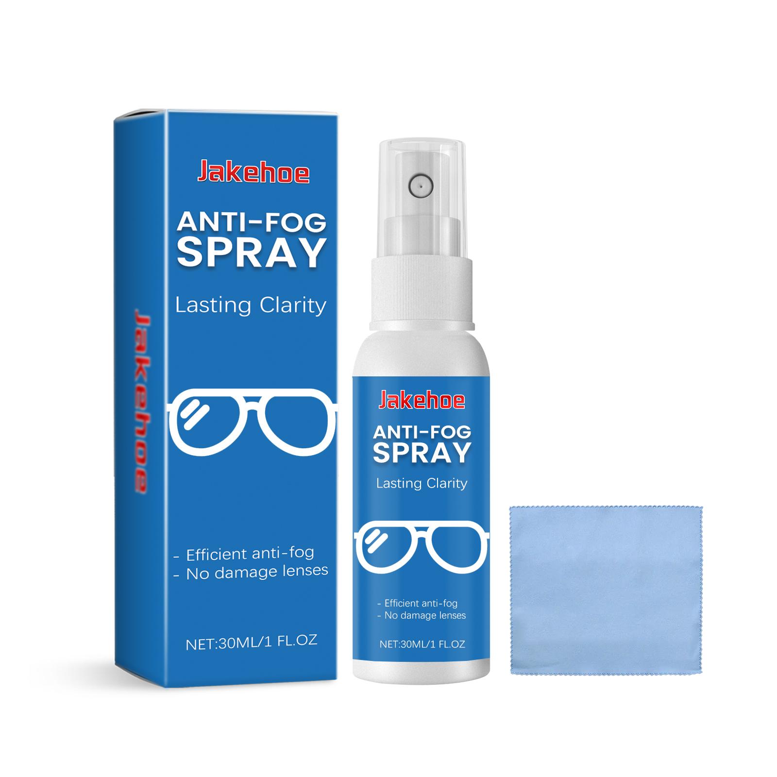 

JAKEHOE Anti-Fog Cleaning Spray for Glasses, Anti-Fog Clear Vision Cleaning Lens Maintenance Spray 30ml