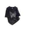 Cotton washed old t-shirt men's and women's spring and summer retro butterfly printing short-sleeved American trend high street couple t-shirt