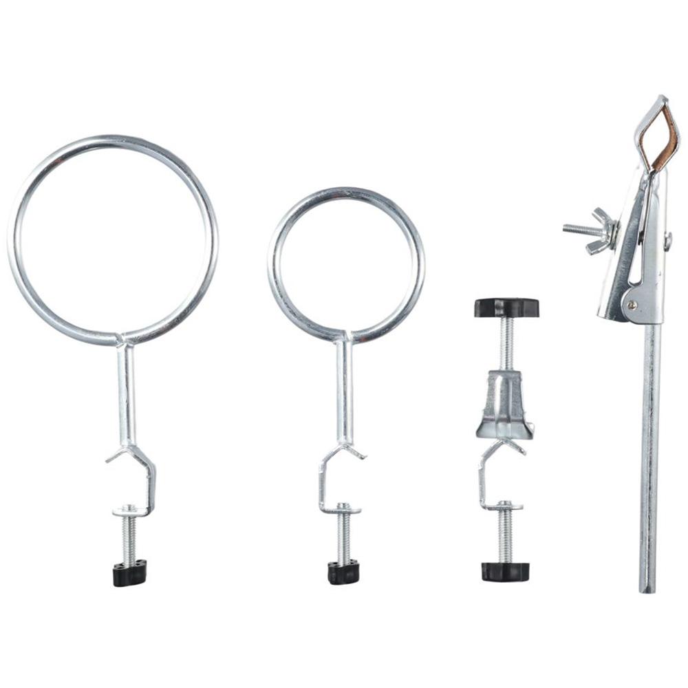 Rod 16" L Steel Lab Stand Set Stainless Steel Burette Clamp Premium Flask Ring Clamps  Chemistry