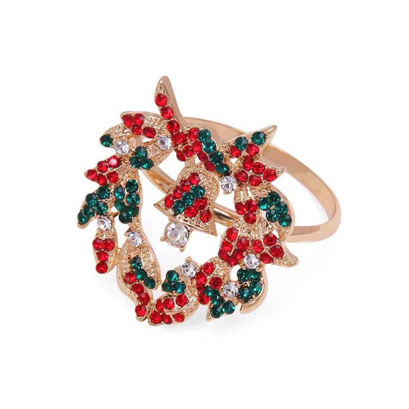 Hot Christmas Thanksgiving Ceremony Sense Napkin Ring Bell Elk Napkin Buckle Napkin Ring Decoration