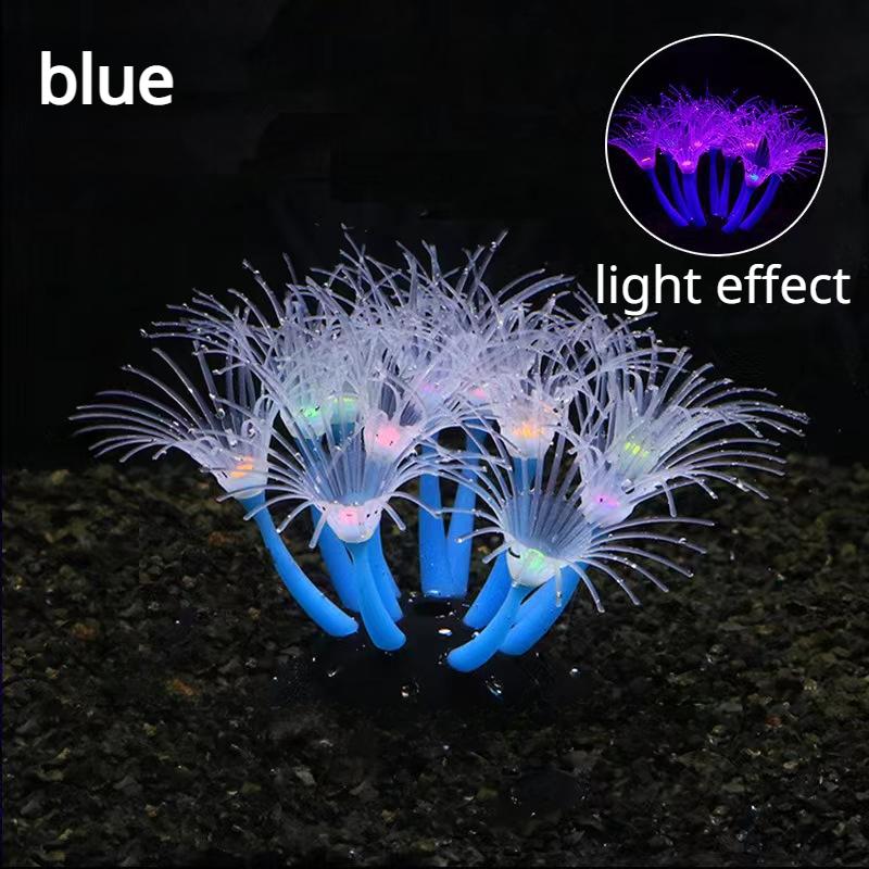 Simulation Silicone Coral Fish Tank Decorations Aquarium Landscape Supplies Aquatic Plant Sunflower Fluorescence Ornaments