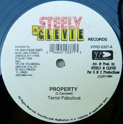 12inch Record TERROR FABULOUS / SUPERVISOR - Property / Sincere Love VPRD5337 Steely & Clevie 1994 US Reggae, Ska & Dub Used