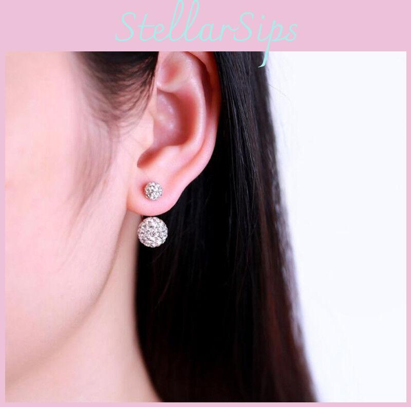 Elegant Double Ball Alloy Crystal Rhinestone Earrings For A Timeless Look