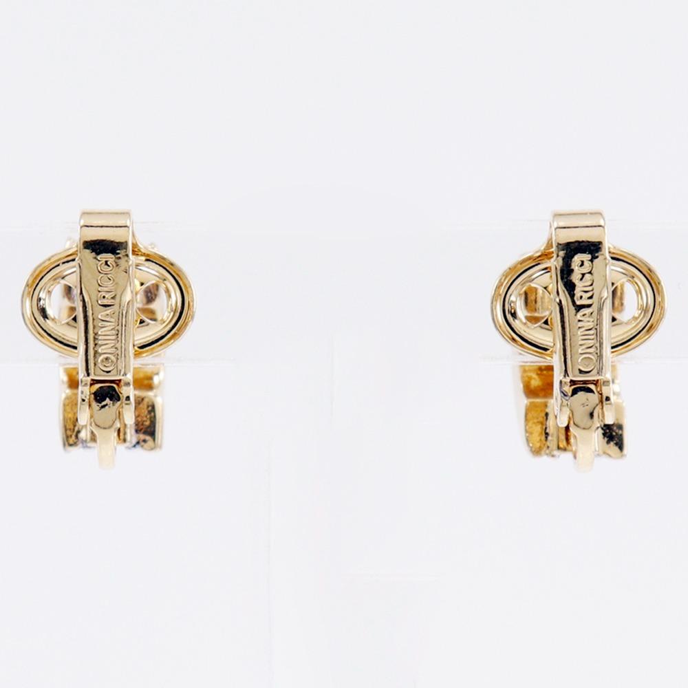 Nina Ricci Náušnice Pozlacené Zlato/Rhinestone 4.5g Dámské Použité