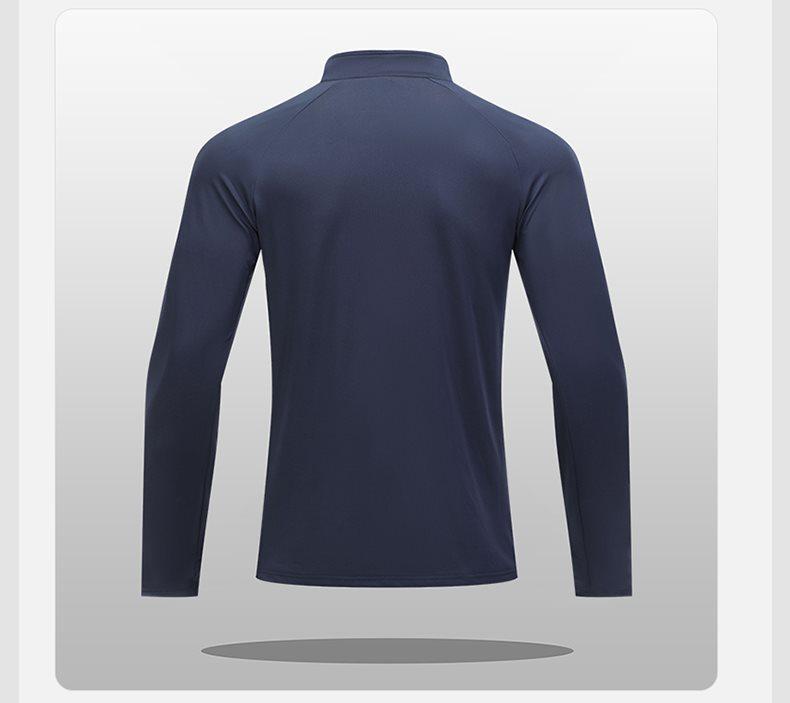 Herren Sport-T-Shirt mit halbem Reißverschluss, langärmelig, schnelltrocknend, für Laufen & Radfahren