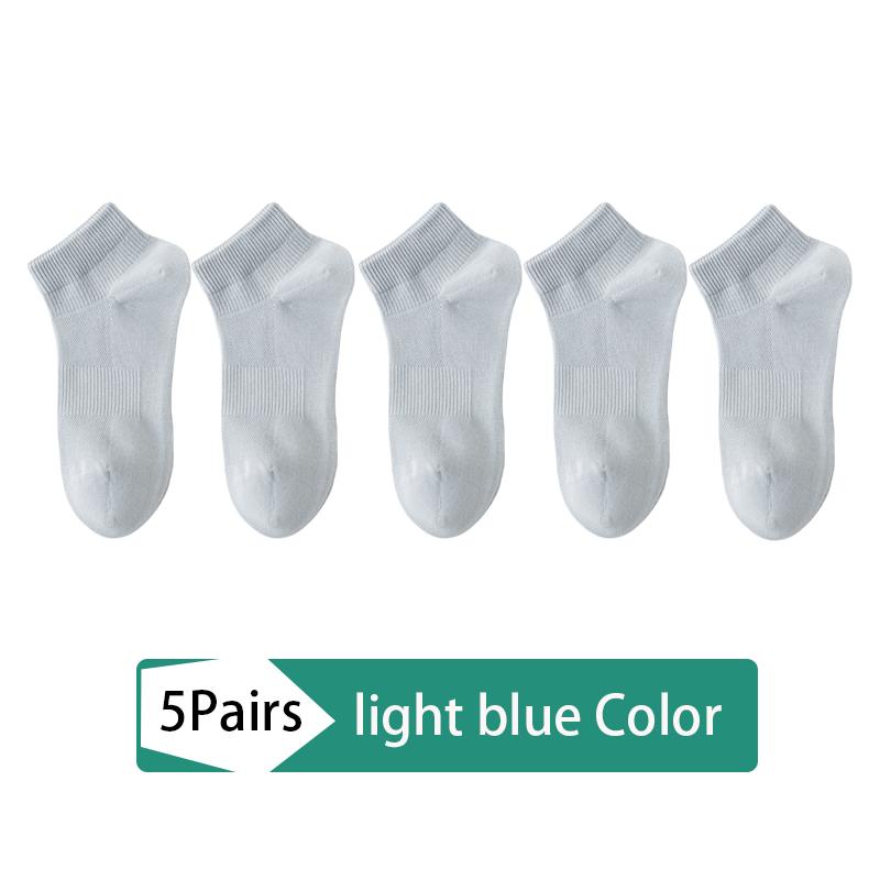 High Quality 5Pairs Women's Socks Combed Cotton Spring Summer New Solid Color Fashion Comfort Female Socks Woman Size EU34-39