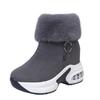 Autumn Winter Plus Size Women's Thick Soled Snow Boots Comfortable Warm Sponge Cake Slope Heel Velvet Short Cotton Boots 35-43