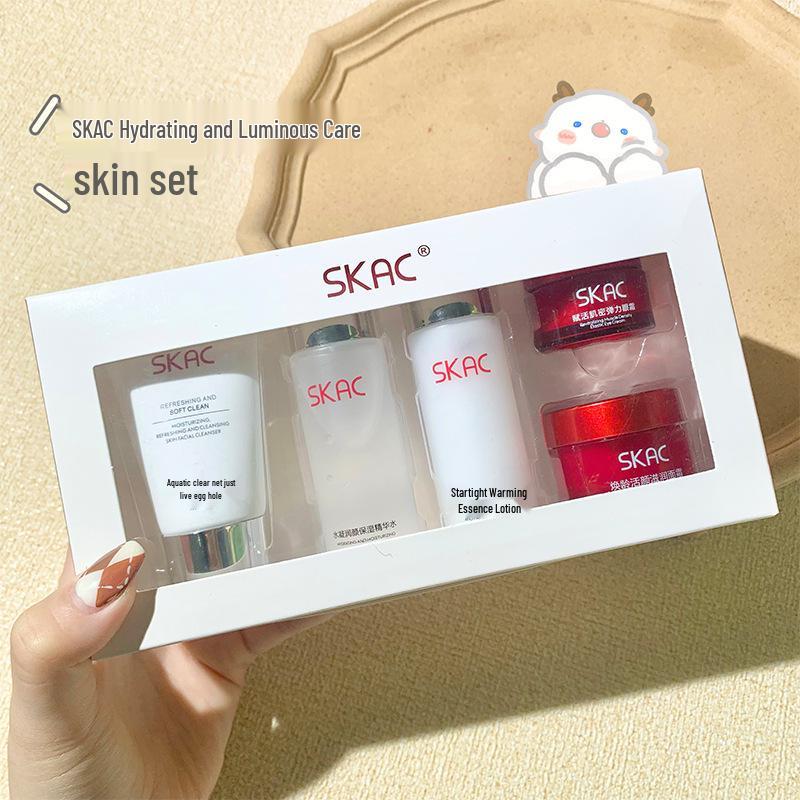 SKAC Star Travel Moisturizing Set: Toner, Lotion, Cleanser, Skincare, Beauty Salon 5-Piece Kit