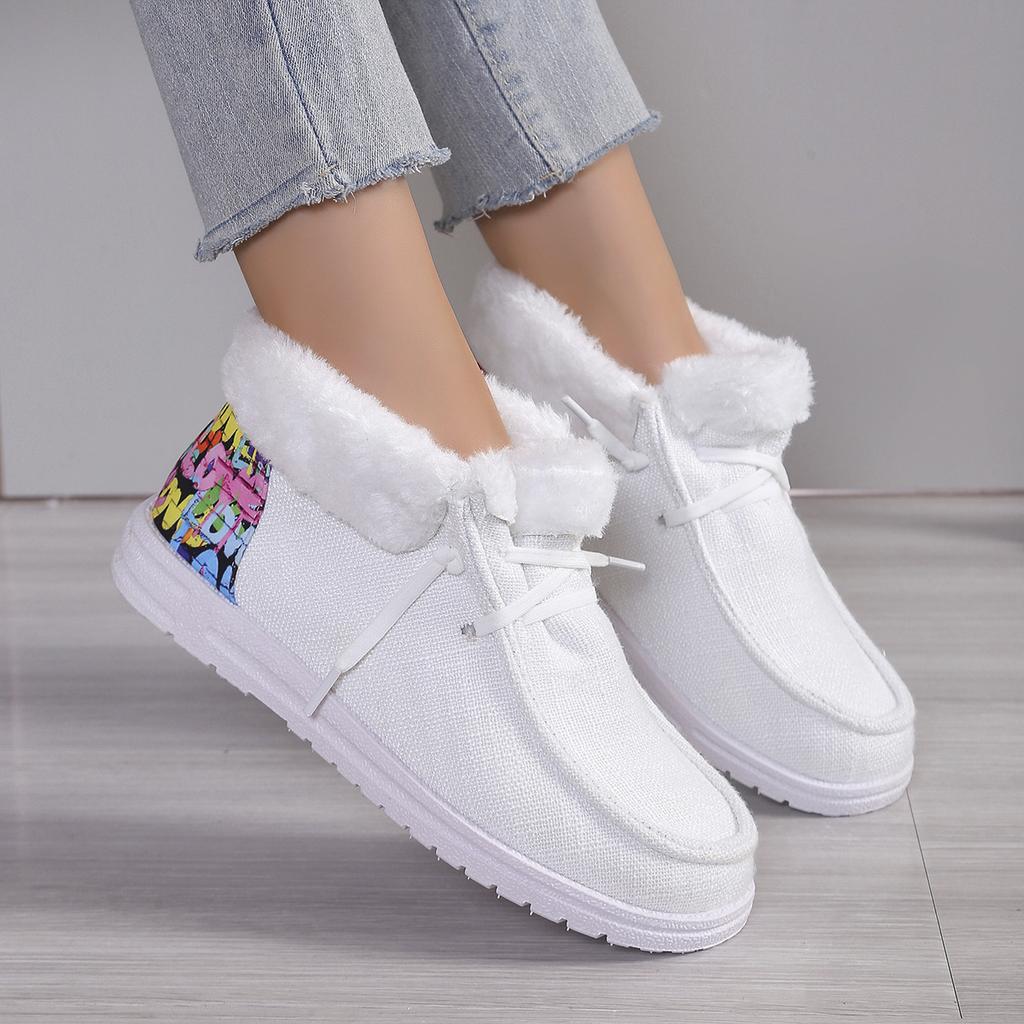 Fashion Women Boots Winter New Thickened Fluff Thick Bottom Snow Boots Female Plus Velvet Big Size Cotton Shoes Woman Zapatos De Mujer