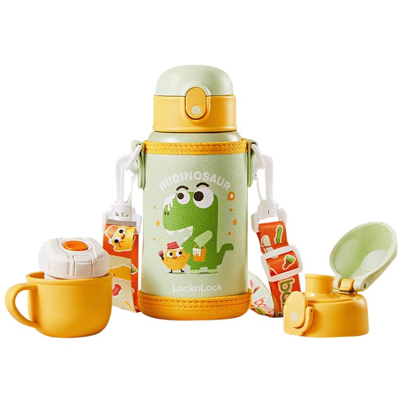 LocknLock 316 Stainless Steel Insulated Kids Water Bottle with Straw, 500ml 500ml