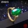 925 Sterling Silver Jade Finger Rings for Women Fashion Party Jewelry