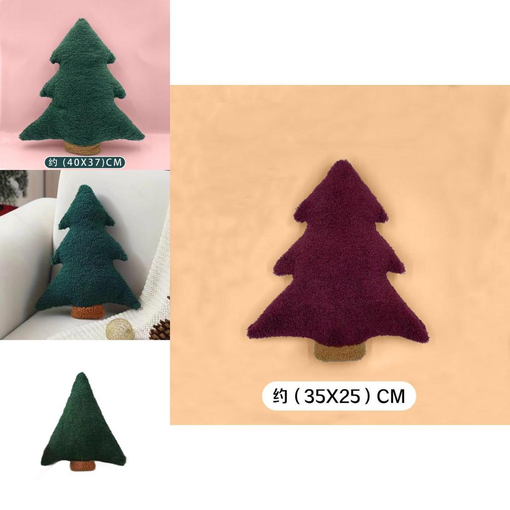 Christmas Tree Plush Pillow Decorative Cushion For Holiday Home Decor
