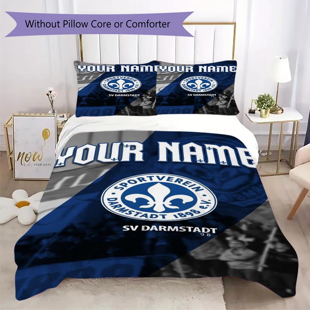 Custom Name SV Darmstadt 98 Pattern Bedding Uilt Set Uilt Cover Pillowcase Home Decoration Birthday Gift (1*duvet Cover+2*pillowcase Without Core)