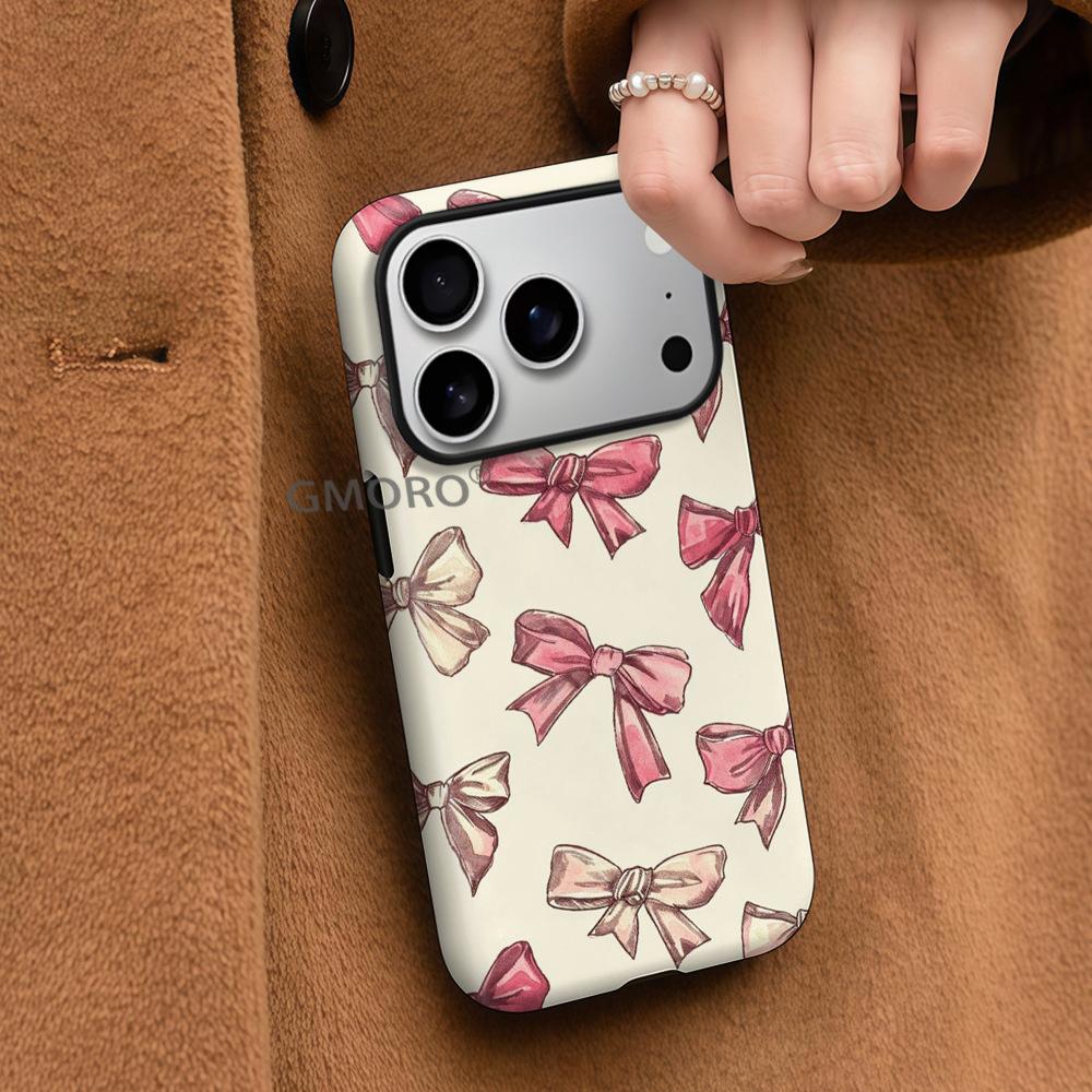Foreign trade explosion bow magnetic mobile phone case Apple 17 two-in-one film case iPhone12 anti-drop protective case