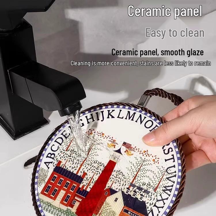 High-Temperature Resistant Retro Enamel Pot Mat – Anti-Scald Pad for Ceramic Tableware