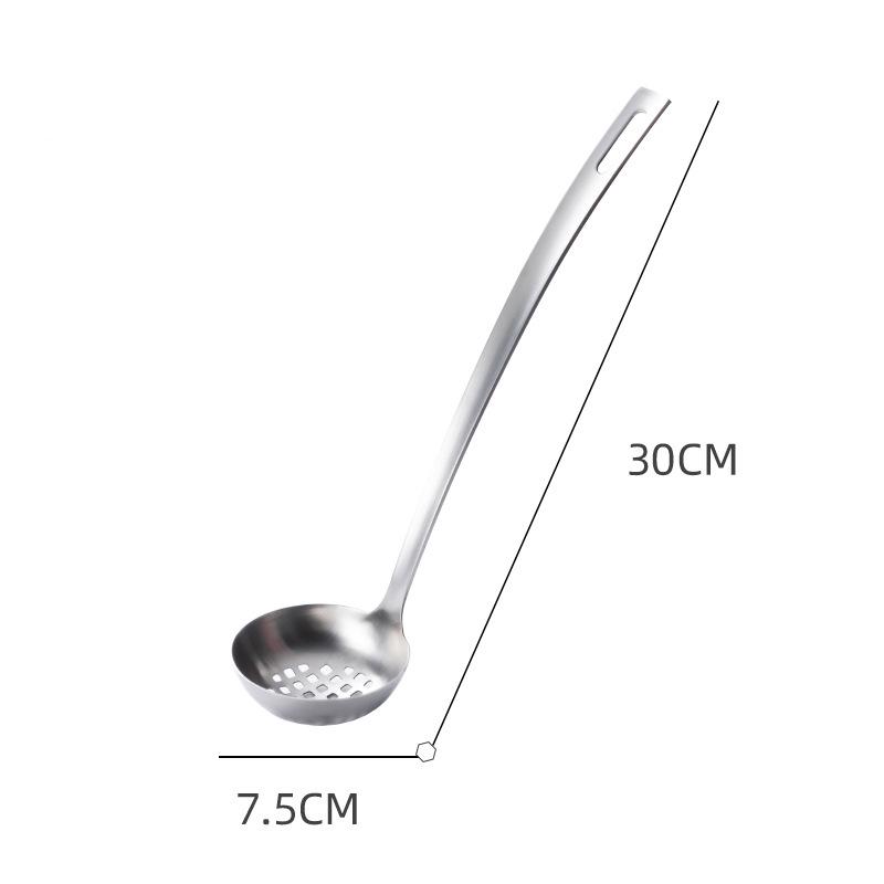 HANYANG Stainless Steel 304 Soup Ladle Soup Shell Soup Leak Long Handle Thickened Sand Light Hot Pot Ladle Kitchen Soup Ladle