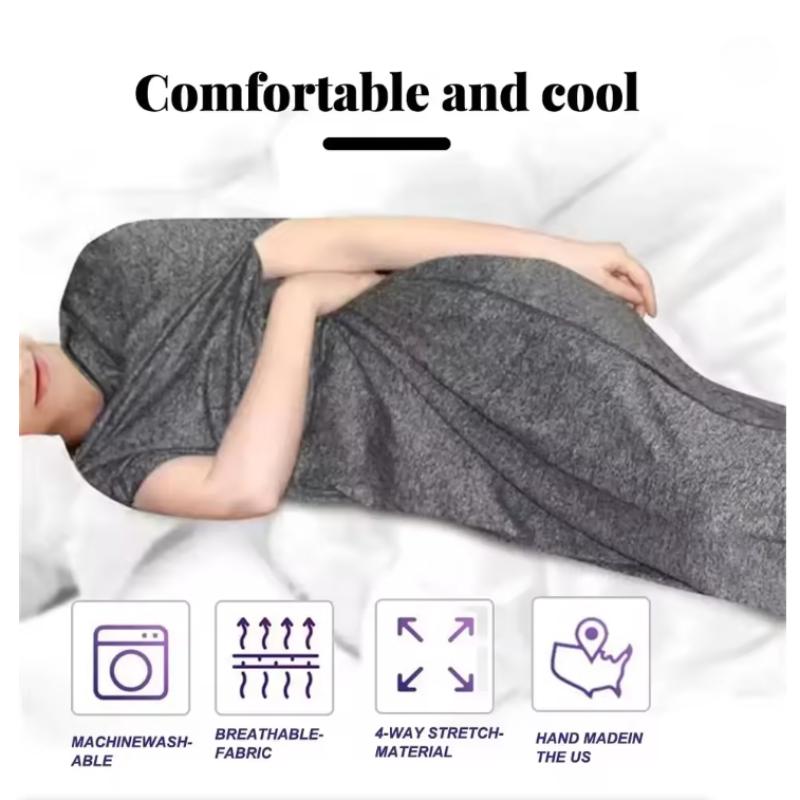Sacco a Pelo Confortevole Portatile da Viaggio Coperta a Compressione Coperte Ponderate Sacchi per Pisolino Adulto 185x50cm