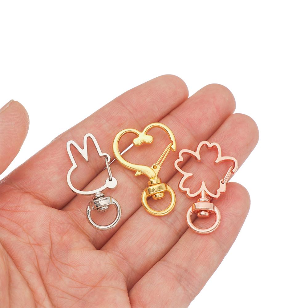 5pcs/set Metal Snap Hook Trigger Clips Buckles For Keychain Lobster Clasp Hooks for DIY Making Necklace Key Ring Clasp