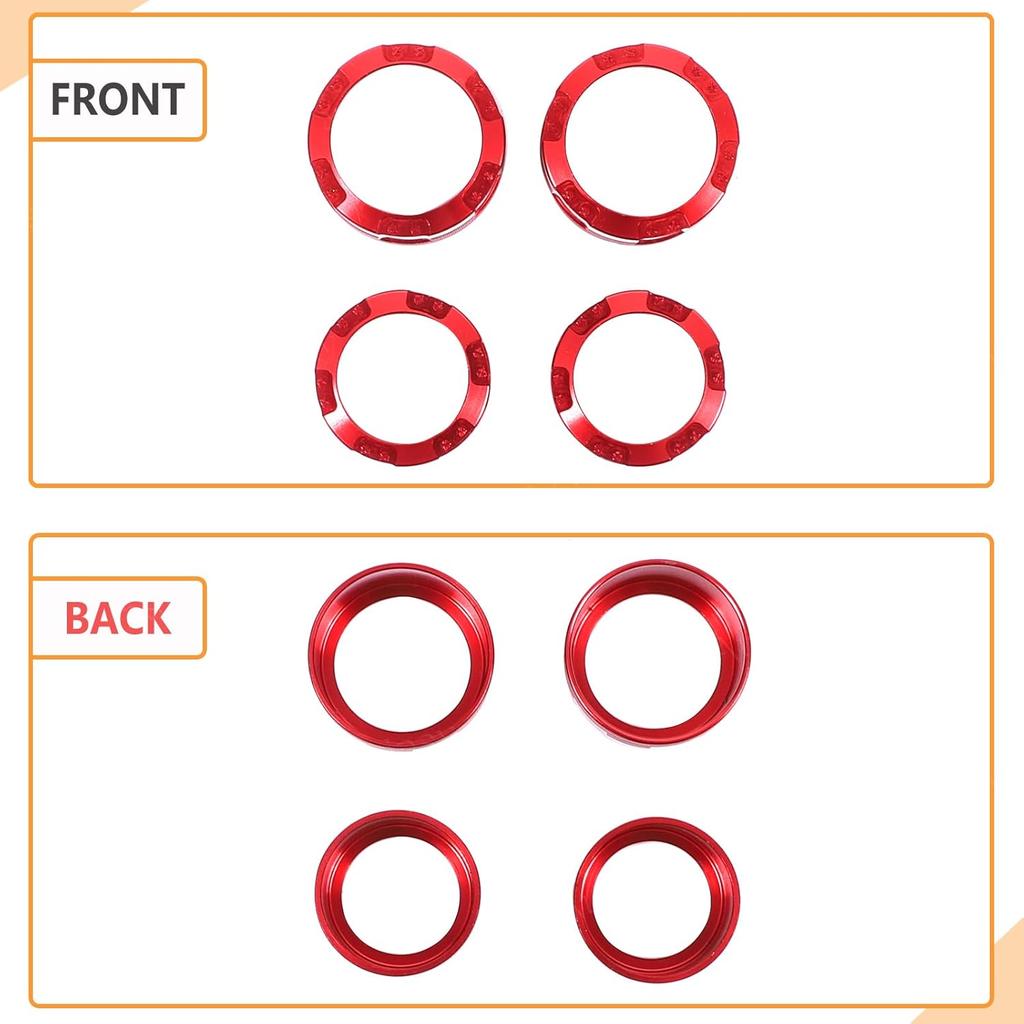 Aunginsy Center Console Air Conditioner Volume Knob Button Circle Cover Compatible with Nissan Frontier 2022-2025 Car 4Pcs A/C Switch Button Knob