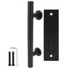 Black Barn Door Handle Double Side Sliding Door Round Concealed Pull for Cabinet Door
