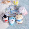 Beach Series Ocean Plush Keychain Cute Seal Penguin Shark Bear Mini Stuffed Toy Creative Small Gifts.