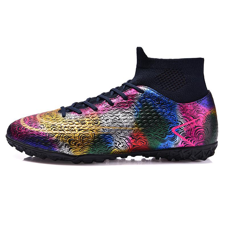 Spring and summer new men's outdoor sports shoes fashion abstract style football shoes long and short nail shoes sneakers