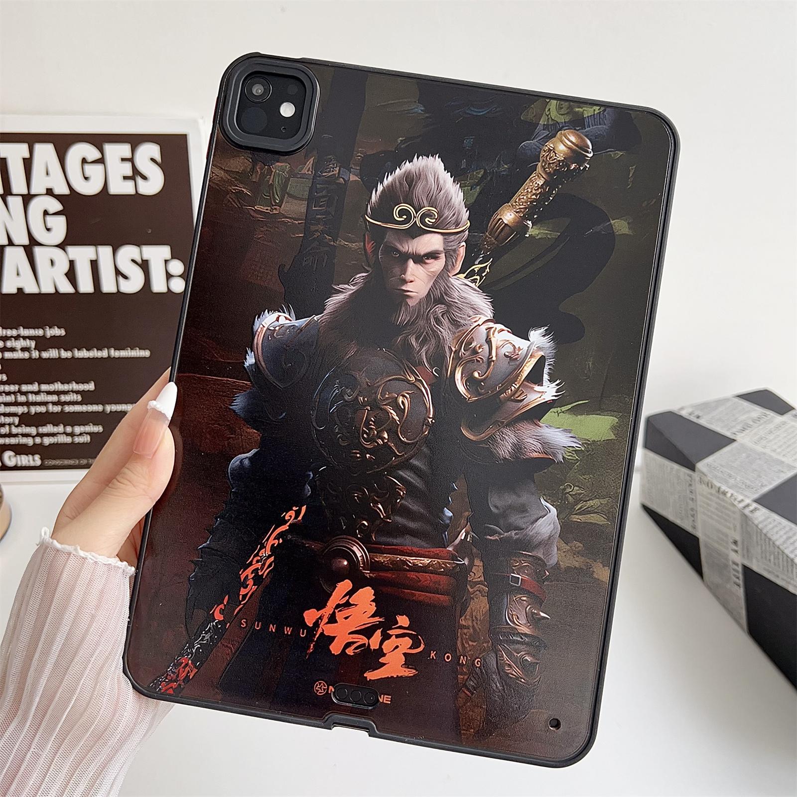 

Black Myth Wukong Game Case for iPad Pro 11 (2024) Skin-Touch TPU PC Back Cover Golden-Banded Wukong
