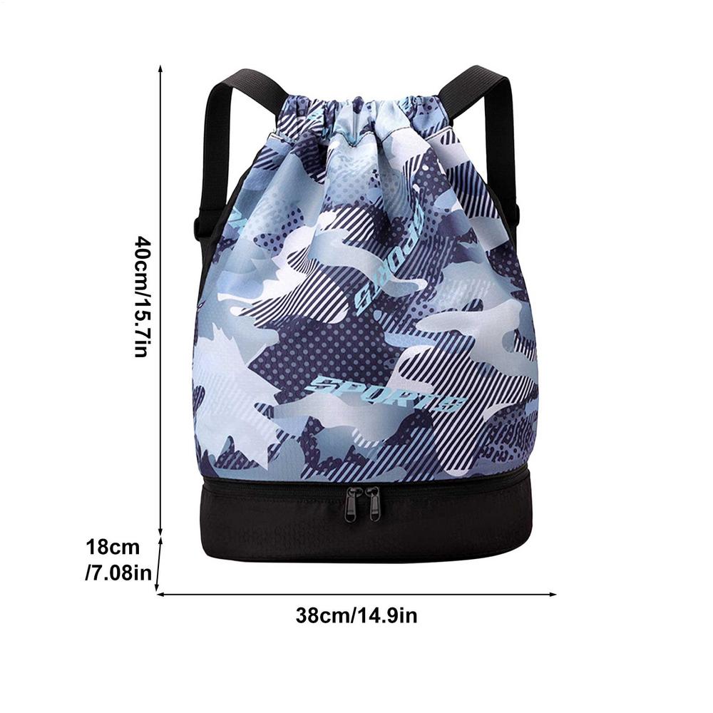 

String Backpack Dry Wet Separated Gym Backpack Beach Duffle Bag For Workout Camping Hiking Beach Swimming Dancing Soccer