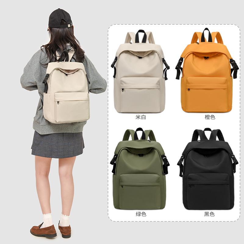 New Simple Travel Bag Solid Color Backpack Casual Outdoor Large Capacity Backpack Small Fresh Student Schoolbag