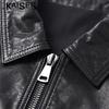 KAISER Men's Genuine Cowhide Lapel Collar Biker Leather Jacket