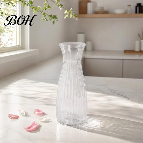 Trendy Flower Container Clear Bud Vase, Plastic Transparent Modern Plant Table Centerpiece Vase for Home Party Wedding Decor Lightweight