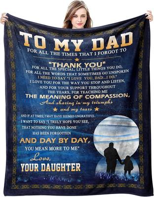 1PC Gift To Dad Thin Blanket for Father's Day Anniversary Birthday Mother's Day for Mom Wife Sister Grandma Abuela Soft Throw