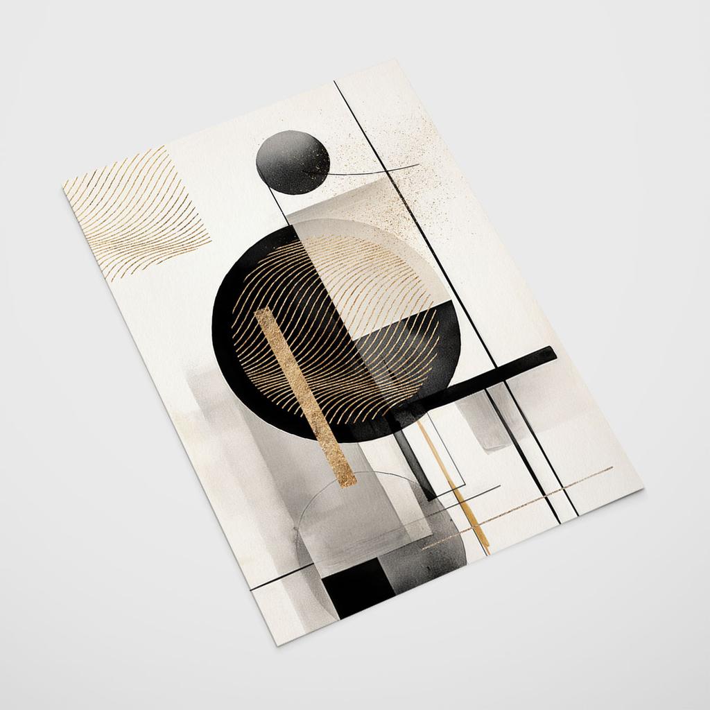 Plakat abstrakcja czarna złota