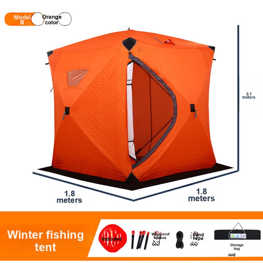 Guest Ice Fishing Tent Outdoor Tent Camping Tent Thickened Quilted Cotton Tent Extreme Cold Warmth Anti-Wind Waterproof