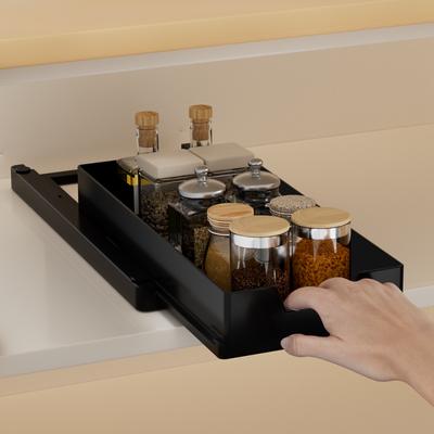 1 Stück Küchenaufbewahrungsregal mit Ausziehregal Küchenschubladen-Aufbewahrungstablett Gewürzbox-Aufbewahrungsregal Haushaltschrank-Organizer