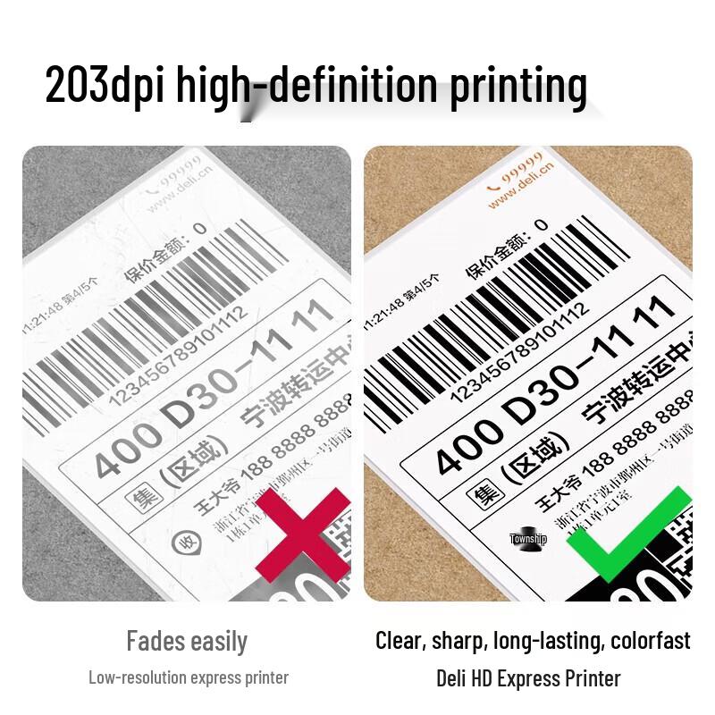 Deli GE390 High-Speed Thermal Label Printer CN plug (adapter included)