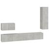 VidaXL Ensemble de meubles TV 4 pcs Gris béton Bois d'ingénierie 3114329
