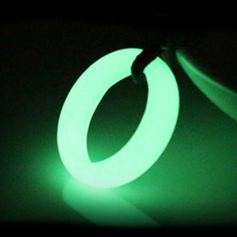 Rarely 8mm Wide Natural Fluorite Luminous Stone Glow In Dark Ring Fine Jewelry