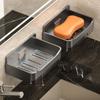 Bathroom Soap Holder Free-Punching Wall Mounted Soap Sponge Holder Organizer Double Drainage Soap Dish Bathroom Accessories