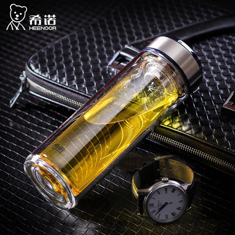 Zhi Shi Double-Layer Glass Tea & Water Mug with Lid