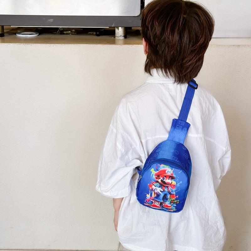 Cartoon Super Mario Bros Pattern Kids Single Shoulder Crossbody Chest Bag Gift