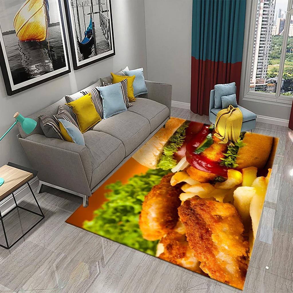 Vegetable Food Theme Carpet Doormat for Bedroom Kitchen Home Floor Decor Living Room Carpet Hallway Bathroom Anti-slip Area Rug