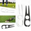Golf Divot Tool Sturdy Stainless Steel Premium Putting Alignment Stadium Supplies Groove Cleaner Portable Pitch Mark Repair Fork